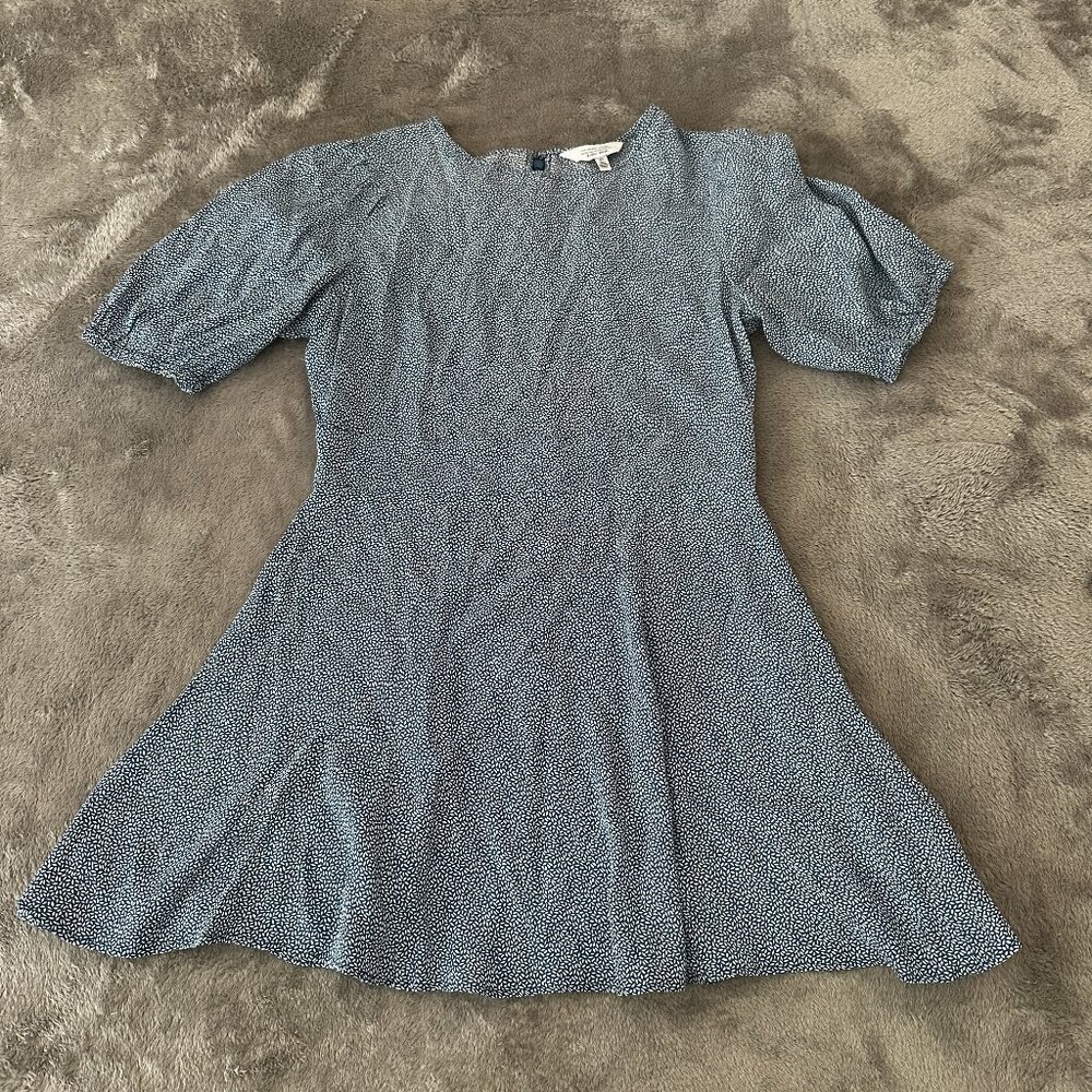 & Other Stories Blue Fit and Flare Mini Dress Women's 6 Short Sleeve